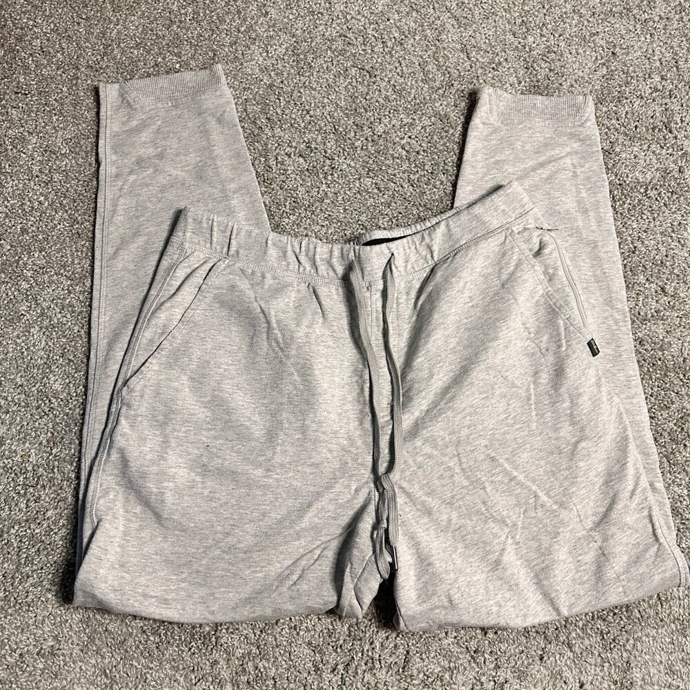 Eddie Bauer Lounge Pants Sweats Light Gray Drawstring Size Large Mens